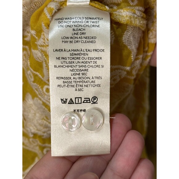 Pilcro Anthropologie Embroidered Shirt La Bella Femme Buttondown $148 Size Large - Picture 7 of 10